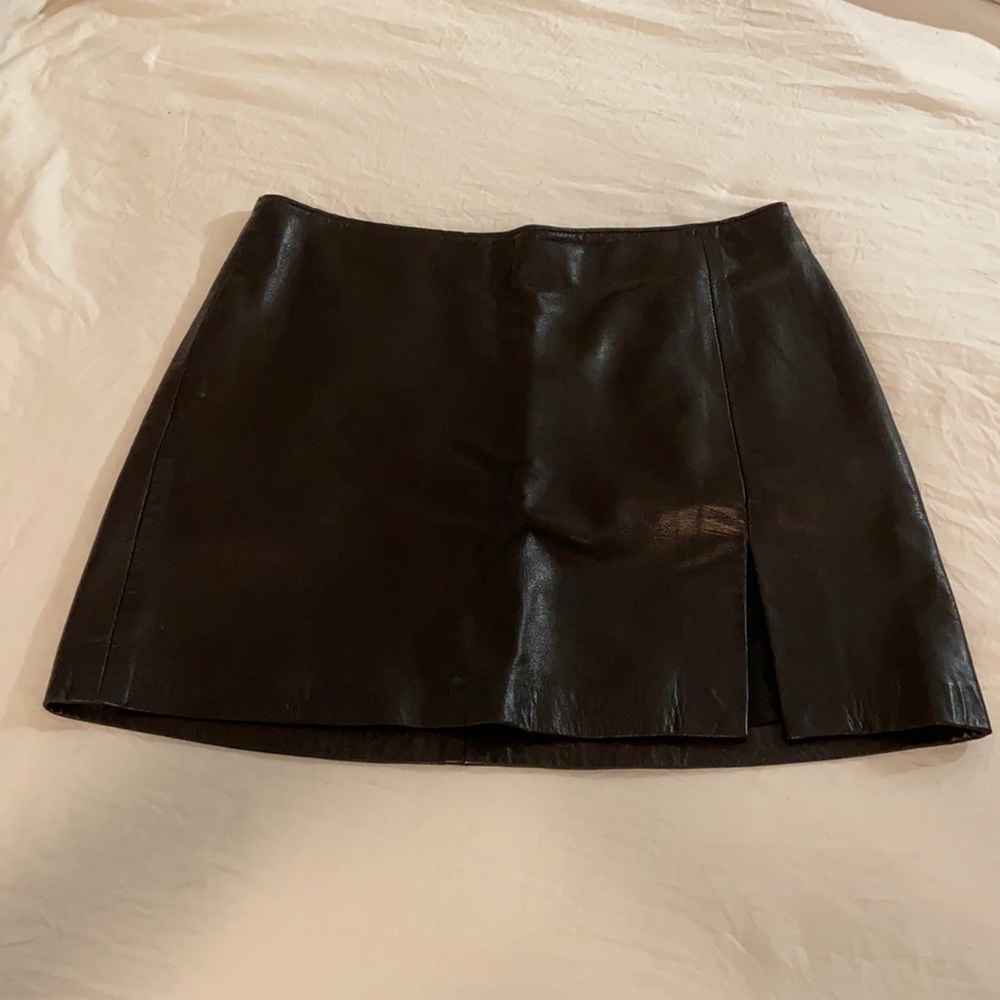 Leather Bebe moda mini skirt black